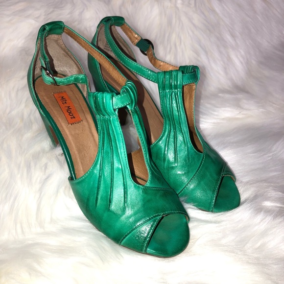 Miz Mooz Shoes - Miz Mooz Peep Toe buckle back heels NIB